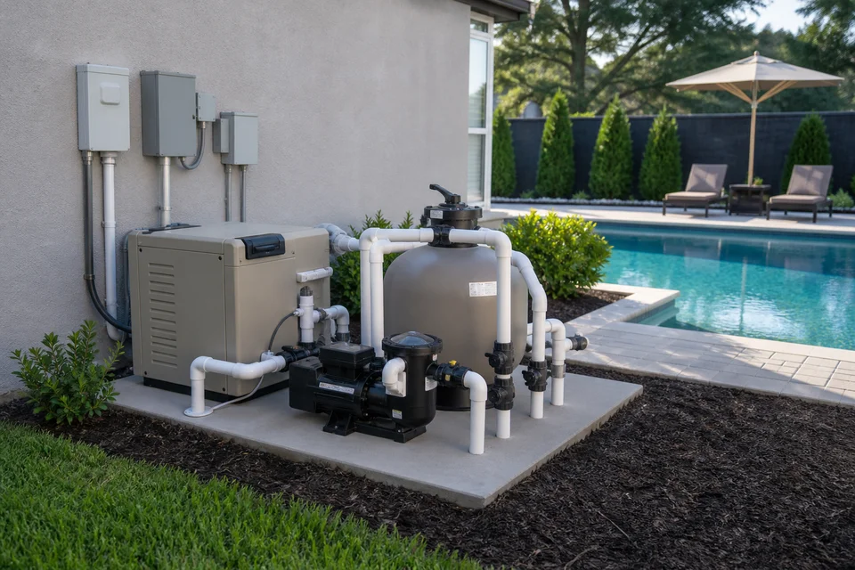 Professional pool equipment upgrade completed by BlueCurrent Pools & Spas
