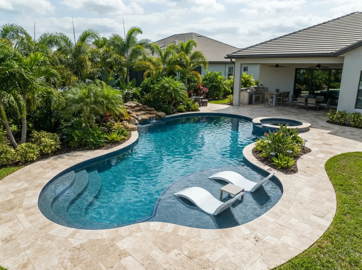 Custom Pool Design by BlueCurrent Pools & Spas